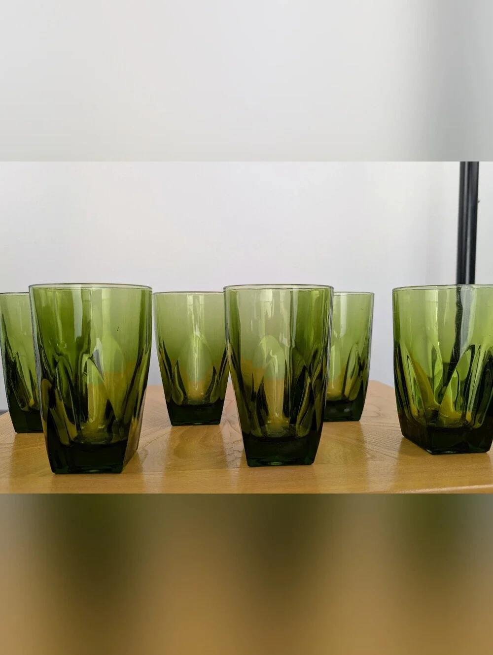 Colony Vanity Green Square Glass Tumblers